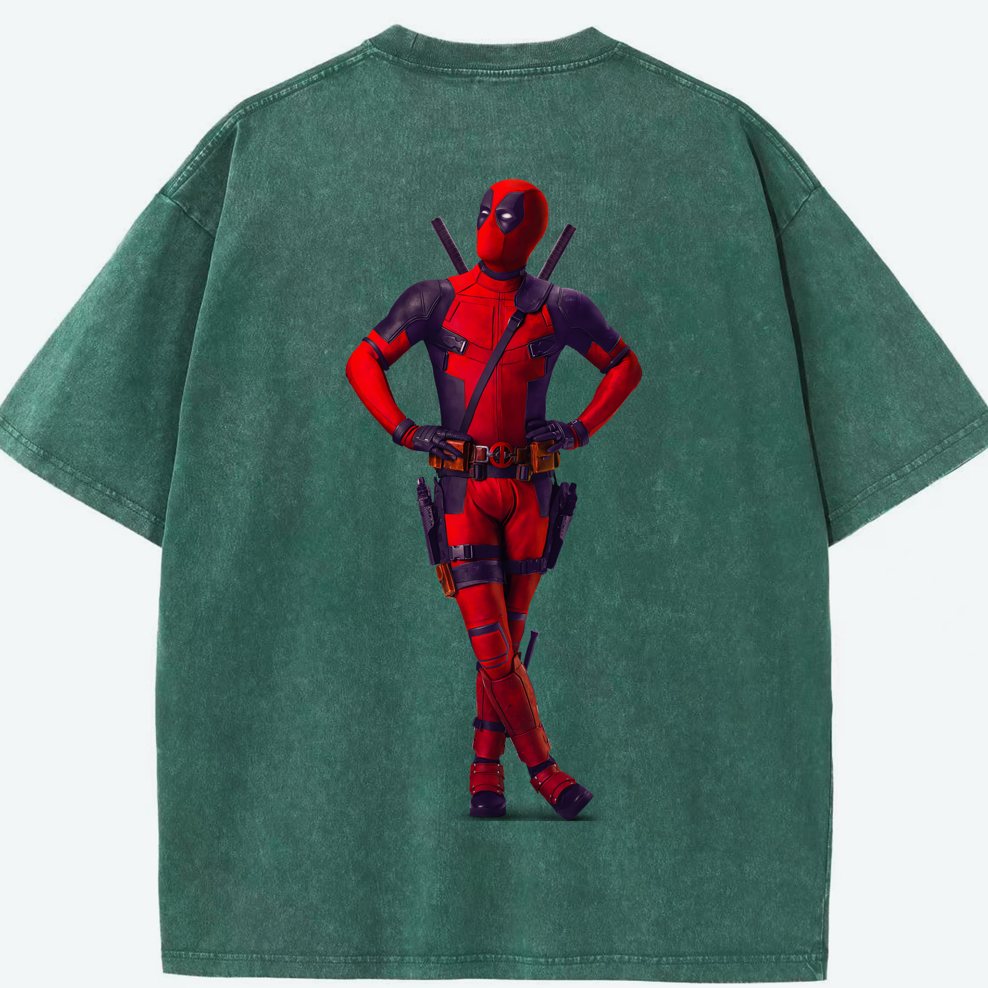 （画像用） Deadpool デッドプール 綿100% ヴィンテージ風 半袖Tシャツ（背面プリント）